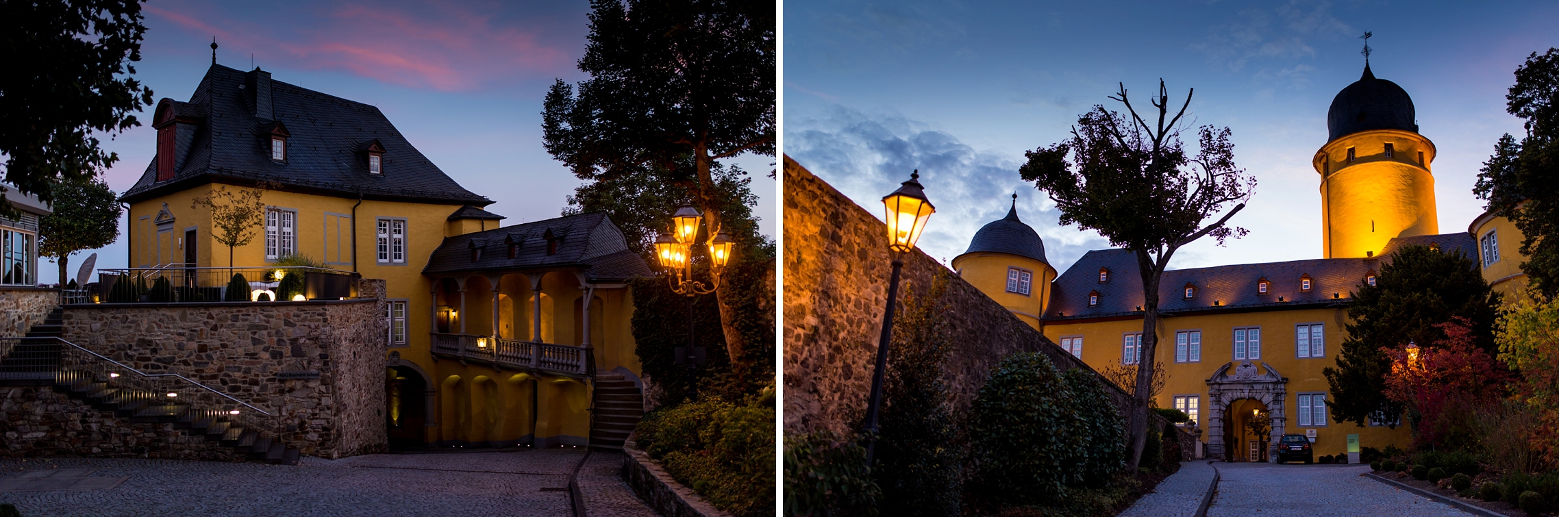 Schloss-Montabaur-Hochzeitsfotos-blaue-Stunde-Abendstimmung