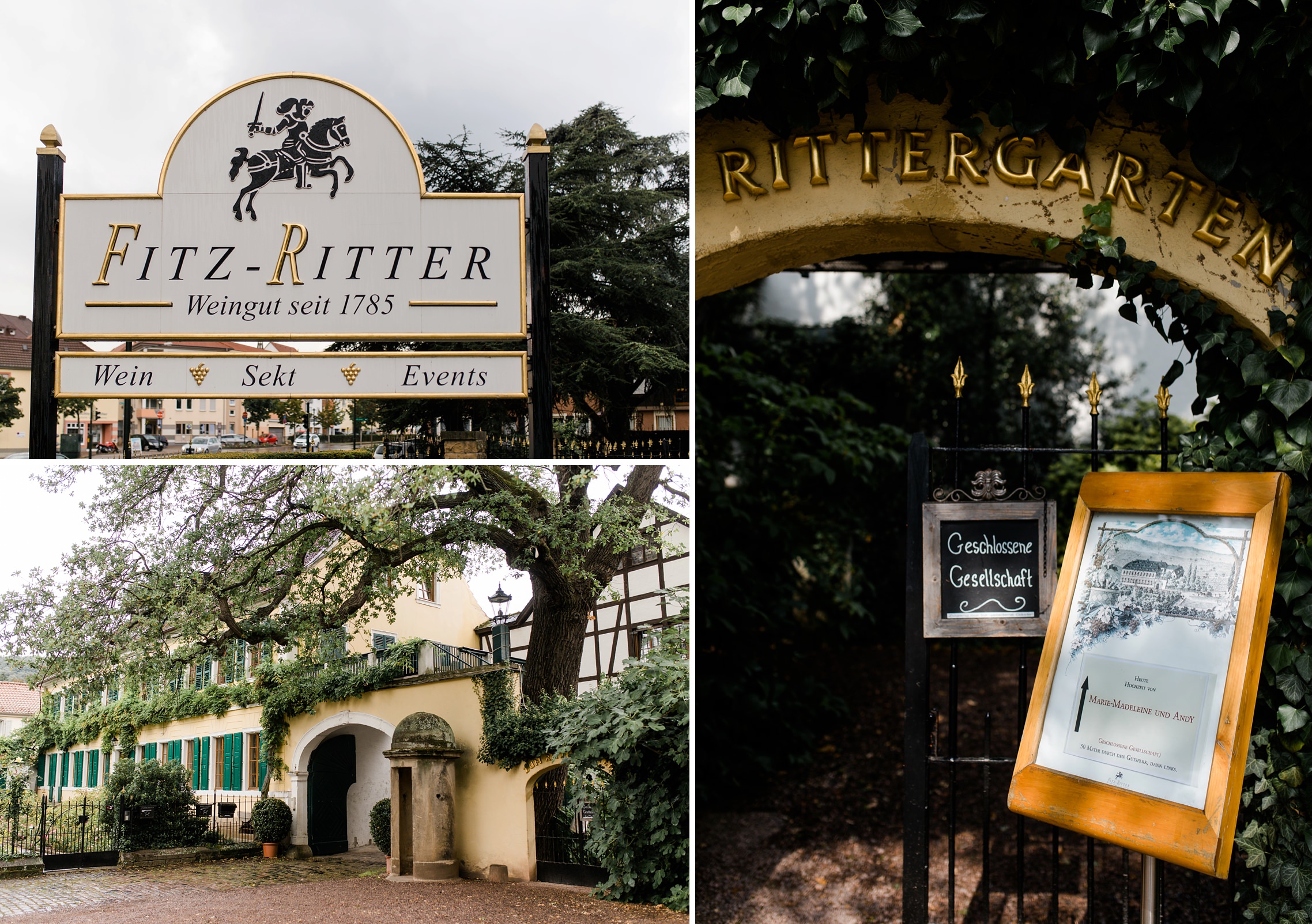 Außenansicht des Weingut Fitz-Ritter in Bad Dürkheim. Im Rittergarten findet an diesem Tag eine Hochzeit statt.