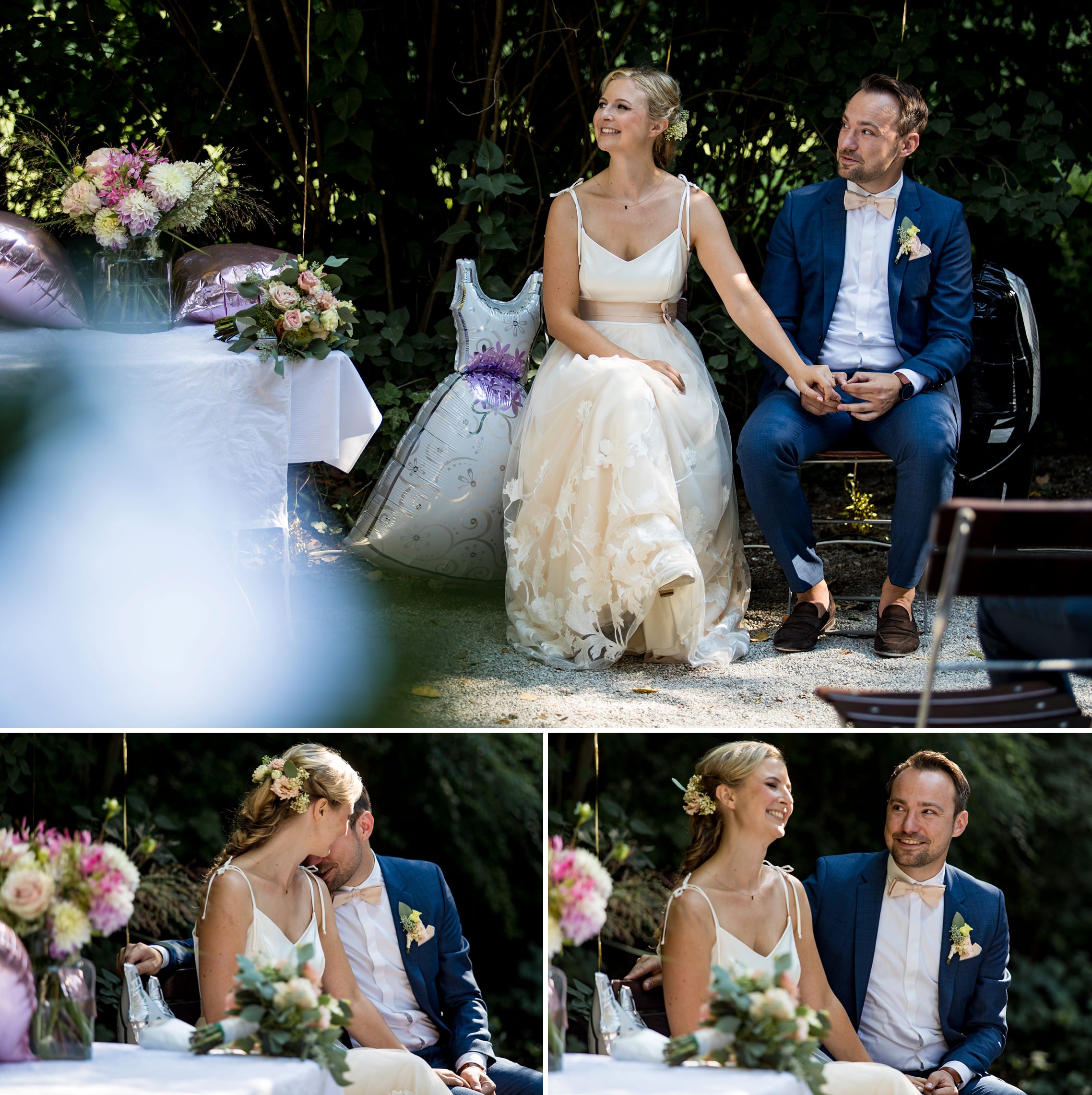 Trauzeremonie bei einer Hochzeit im Englischen Garten in München