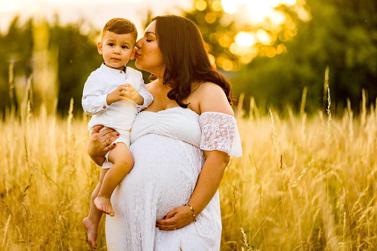 Familien-Shooting bei tiefstehender Sonne