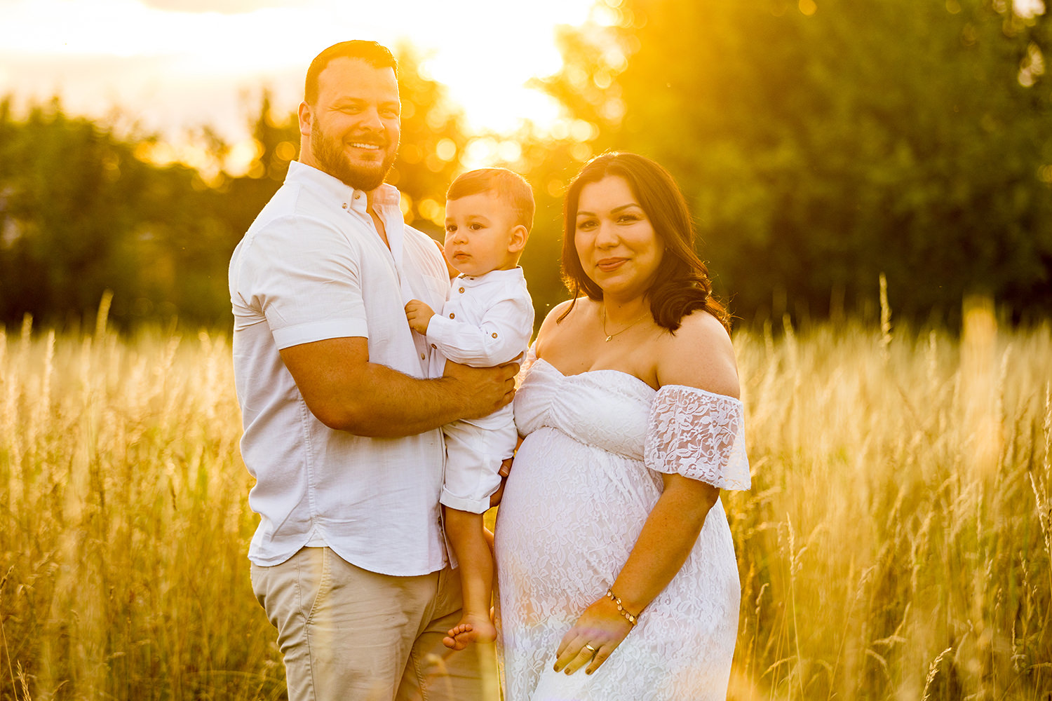 Familienfotos im Gegenlicht